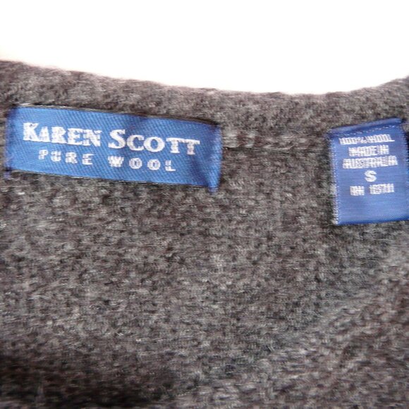 Karen Scott Pure Wool  Grey Cardigan - S - Picture 4 of 7